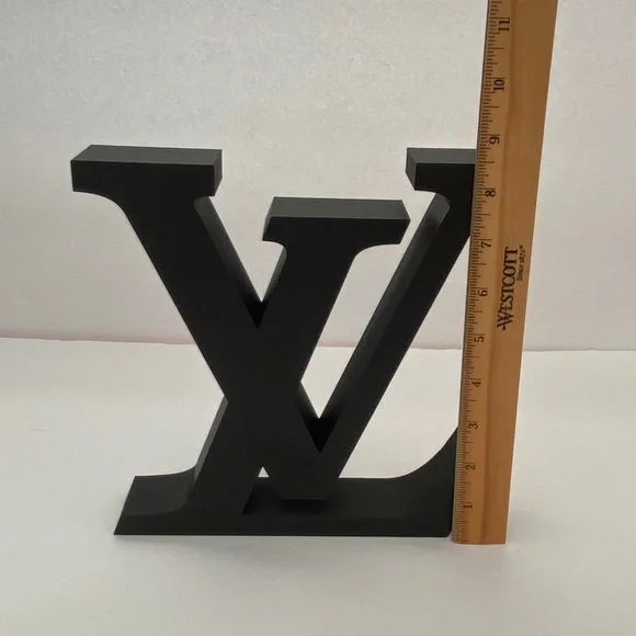 Rare LARGE 8.5" Black LV Art Decor - Picture 4 of 6